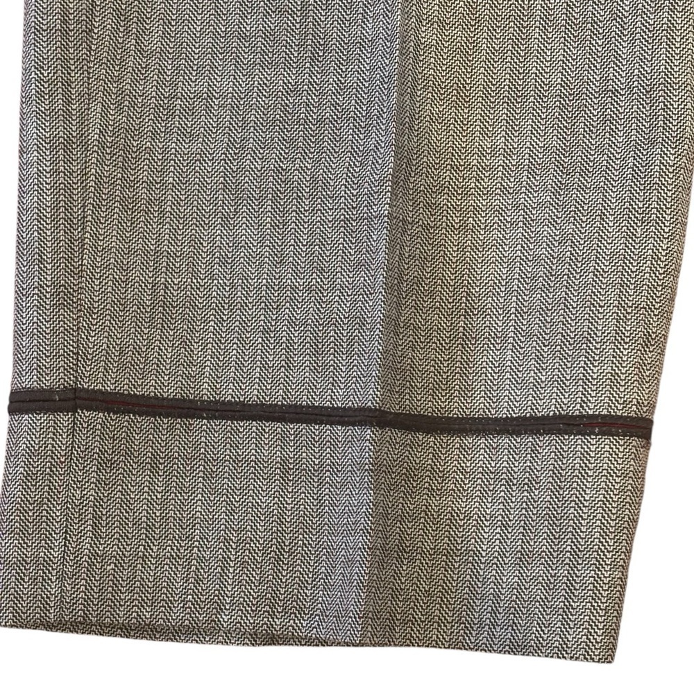 VINTAGE HERRINGBONE CROPPED PANT OLD MONEY QUIET LUXURY HARVE BERNARD SZ 16 - Picture 4 of 7